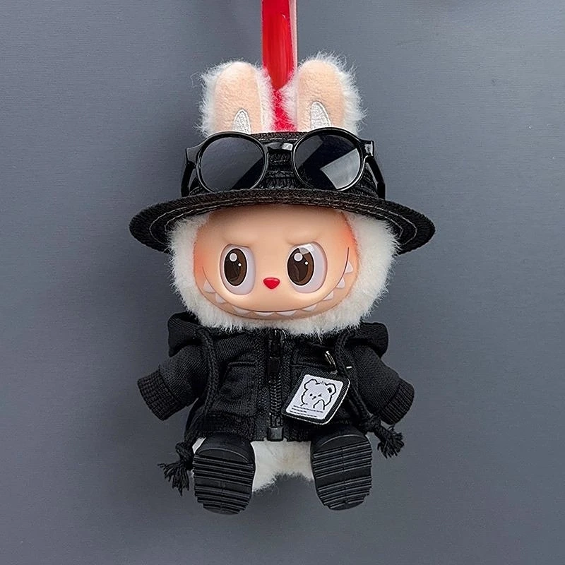 17cm Labubu Doll Clothes 1st/2nd/3rd Gen Fit Mr. Black Bear Hoodie Set with Hat & Sunglasses Plush Toy Outfits Halloween Decor
17cm Labubu Doll Clothes 1st/2nd/3rd Gen Fit Mr. Black Bear Hoodie Set with Hat & Sunglasses Plush Toy Outfits Halloween Decor