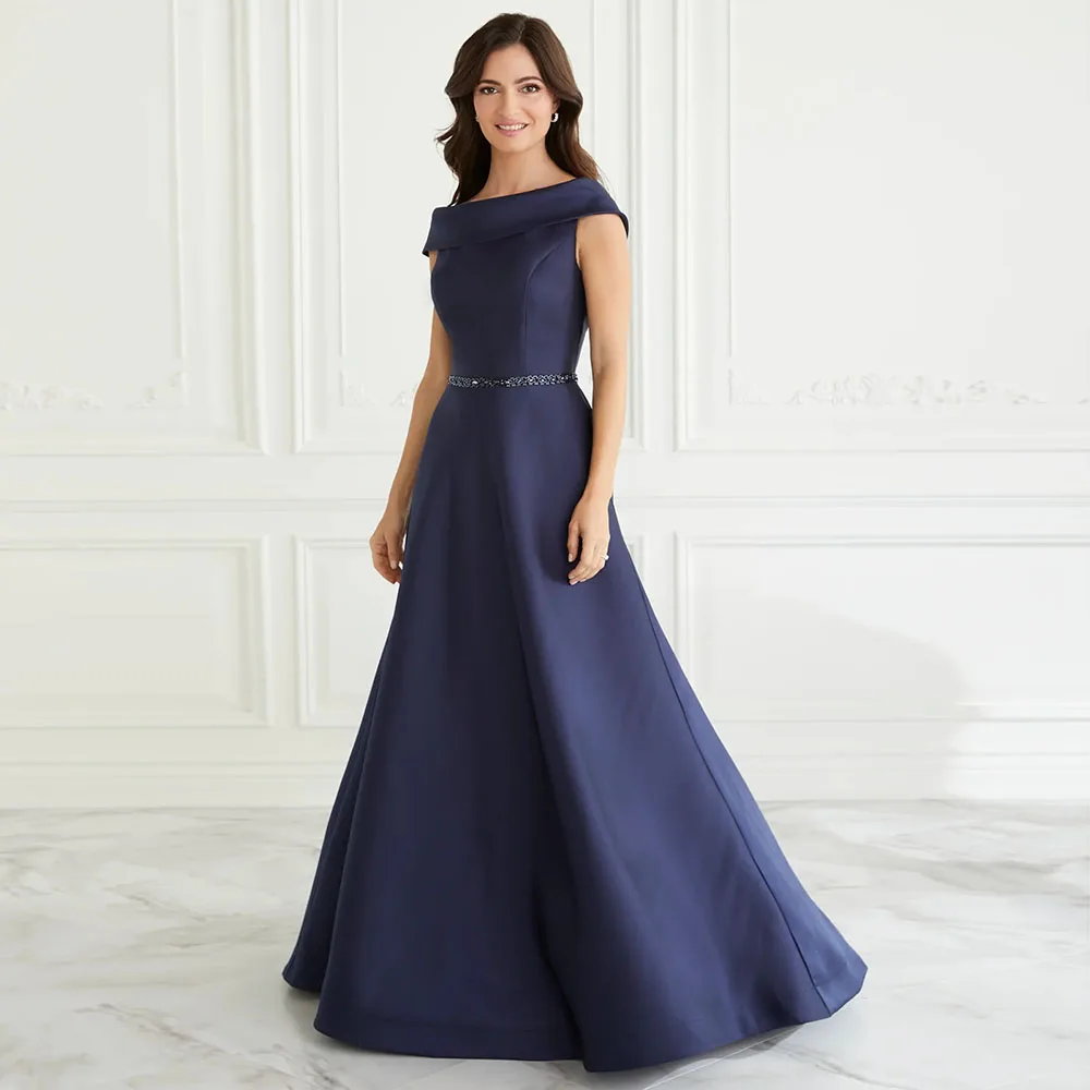 Navy Blue Mother of the Bride Dress Satin Off Shoulder Elegant Wedding Guest Gowns 2022 Backless Beaded Belt Simple Evening Gown
Navy Blue Mother of the Bride Dress Satin Off Shoulder Elegant Wedding Guest Gowns 2022 Backless Beaded Belt Simple Evening Gown