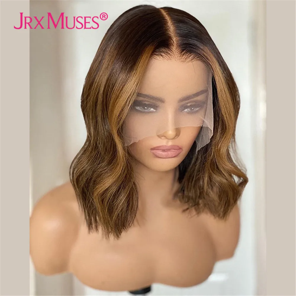 Highlight Brown Colored Human Hair Wig Short Wave Bob Lace Front Wig for Women Pre Plucked Loose Wave 13x4 Lace Wig Brazilian
Highlight Brown Colored Human Hair Wig Short Wave Bob Lace Front Wig for Women Pre Plucked Loose Wave 13x4 Lace Wig Brazilian