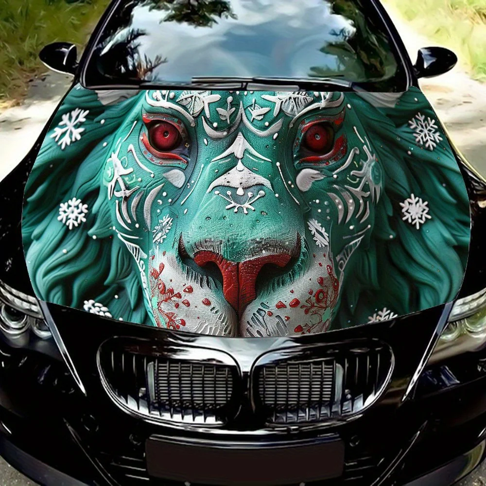 Winter Green Lion Art Car Hood Vinyl Wraps Sticker, Car Engine Decal, Waterproof Self-adhesive Car Packaging Cover, Universal Ca
Winter Green Lion Art Car Hood Vinyl Wraps Sticker, Car Engine Decal, Waterproof Self-adhesive Car Packaging Cover, Universal Ca
