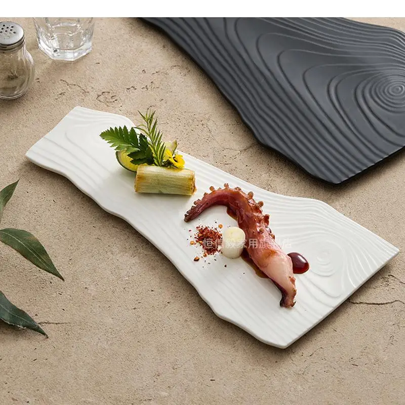 Irregular Annual Ring Texture Ceramic Flat Plate Dessert Sushi Dish Cake Restaurant Molecular Cooking Specialty Tableware
Irregular Annual Ring Texture Ceramic Flat Plate Dessert Sushi Dish Cake Restaurant Molecular Cooking Specialty Tableware