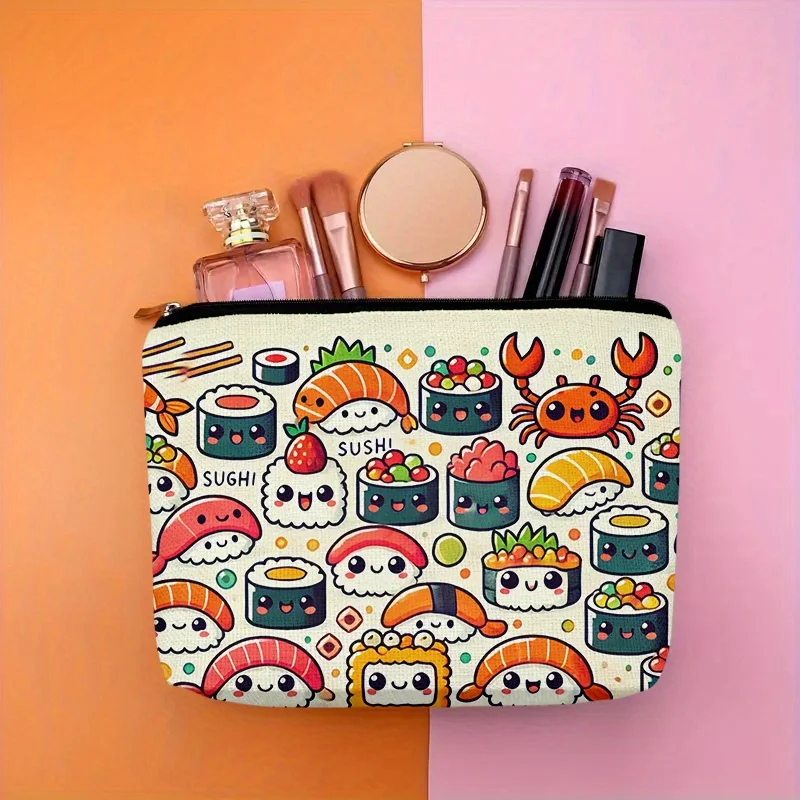 Sushi Themed Linen Makeup Bag Zippered Cosmetic Pouch for Women Ideal Gift for Christmas Birthdays Cosmetic Storage
Sushi Themed Linen Makeup Bag Zippered Cosmetic Pouch for Women Ideal Gift for Christmas Birthdays Cosmetic Storage