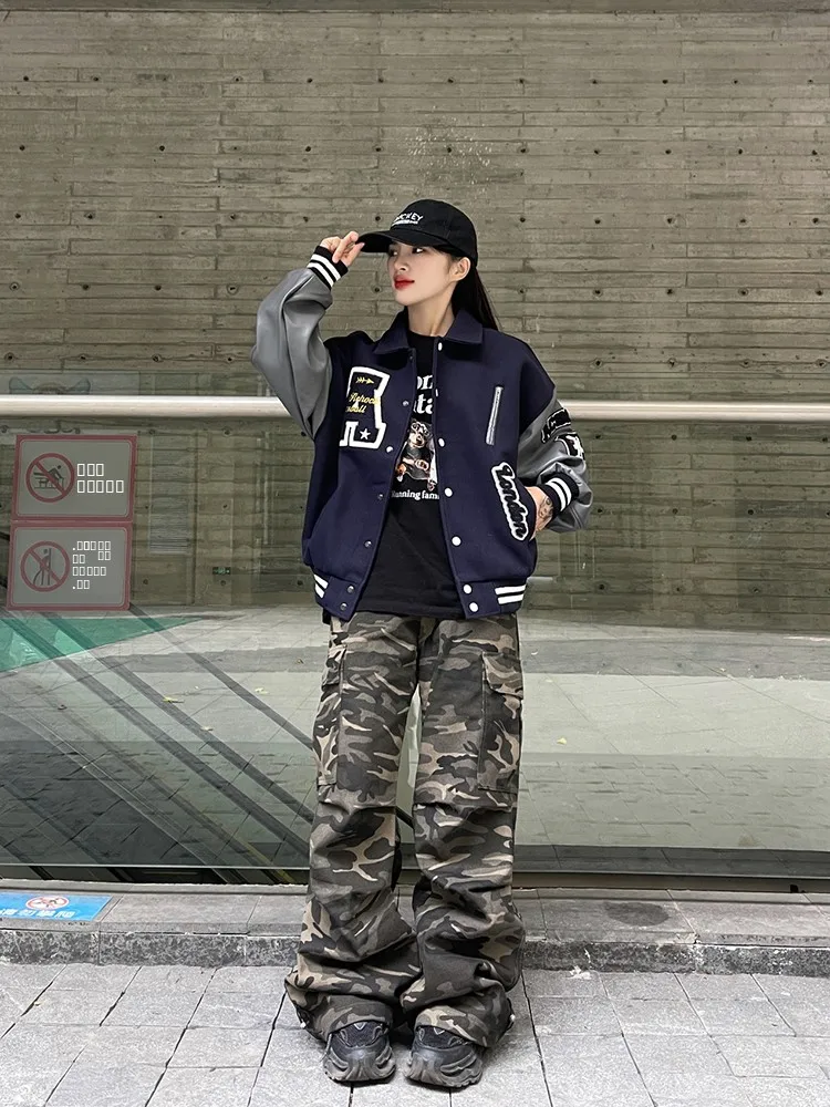 Американские ретро-джинсы в камуфляжном стиле, рабочая одежда, джинсы с высокой талией, широкие брюки, прямой крой, стройнящие, весна-осень, новинка
Американские ретро-джинсы в камуфляжном стиле, рабочая одежда, джинсы с высокой талией, широкие брюки, прямой крой, стройнящие, весна-осень, новинка