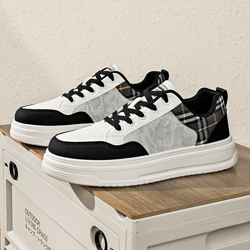 Men's casual walking board shoes with breathable mesh upper and patchwork thick sole for daily wear
Men's casual walking board shoes with breathable mesh upper and patchwork thick sole for daily wear