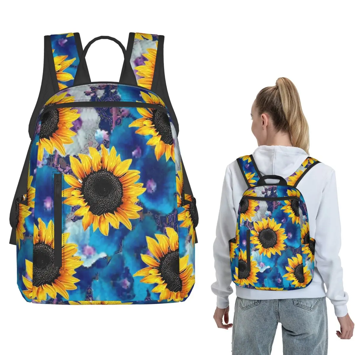 Vibrant Blue And Yellow Sunflower Backpack Daypack Children BookBag School Bag Shoulder Bags for Men Women
Vibrant Blue And Yellow Sunflower Backpack Daypack Children BookBag School Bag Shoulder Bags for Men Women