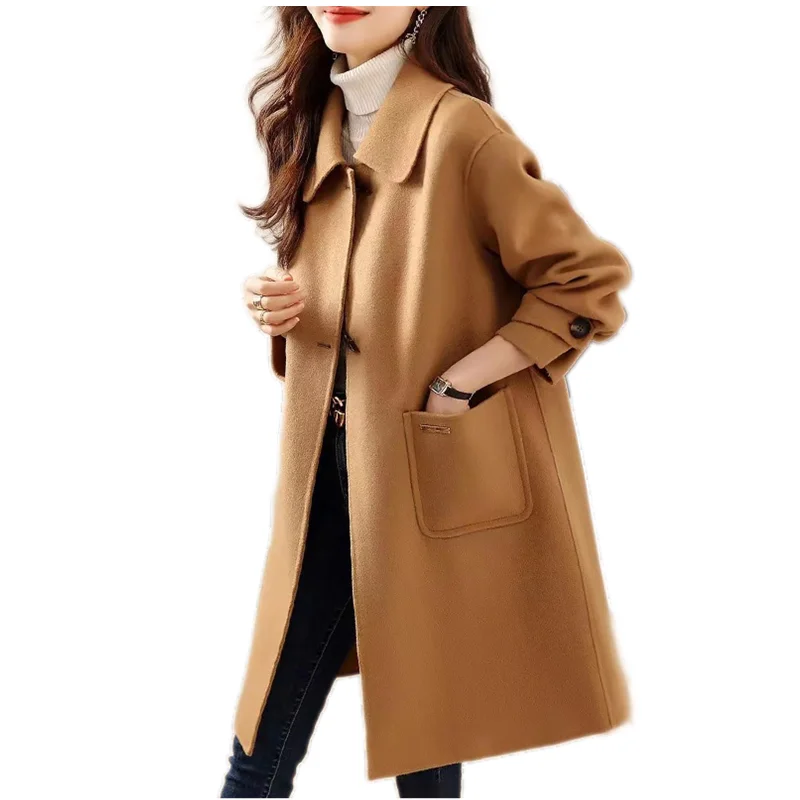 2024 New Autumn Winter Women Turn-down Collar Long Coat High Quality Fashion Camel Color Blends Woollen Coat Outwear
2024 New Autumn Winter Women Turn-down Collar Long Coat High Quality Fashion Camel Color Blends Woollen Coat Outwear