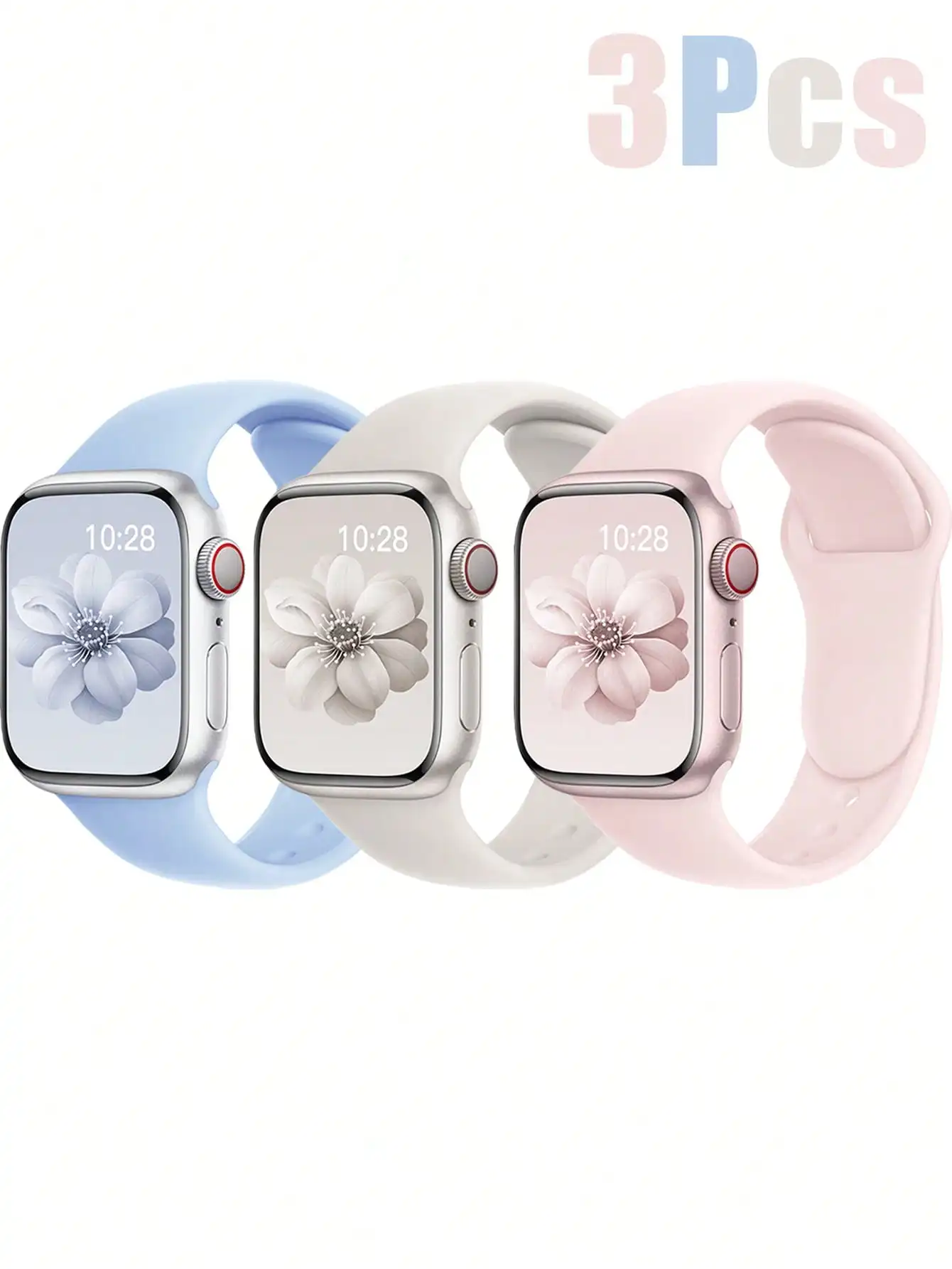 3pcs Compatible With Apple Watch Men'S And Women'S Watch Bands 3 Color Combination Set Simple Comfortable Soft Waterproof Sports Invisible Buckle Silicone Watch Strap Compatible With Apple Watch Series 11/10 /Ultra/9/8/7/6/Se/5/4/3 Fashion Watch Strap Com
3pcs Compatible With Apple Watch Men'S And Women'S Watch Bands 3 Color Combination Set Simple Comfortable Soft Waterproof Sports Invisible Buckle Silicone Watch Strap Compatible With Apple Watch Series 11/10 /Ultra/9/8/7/6/Se/5/4/3 Fashion Watch Strap Com
