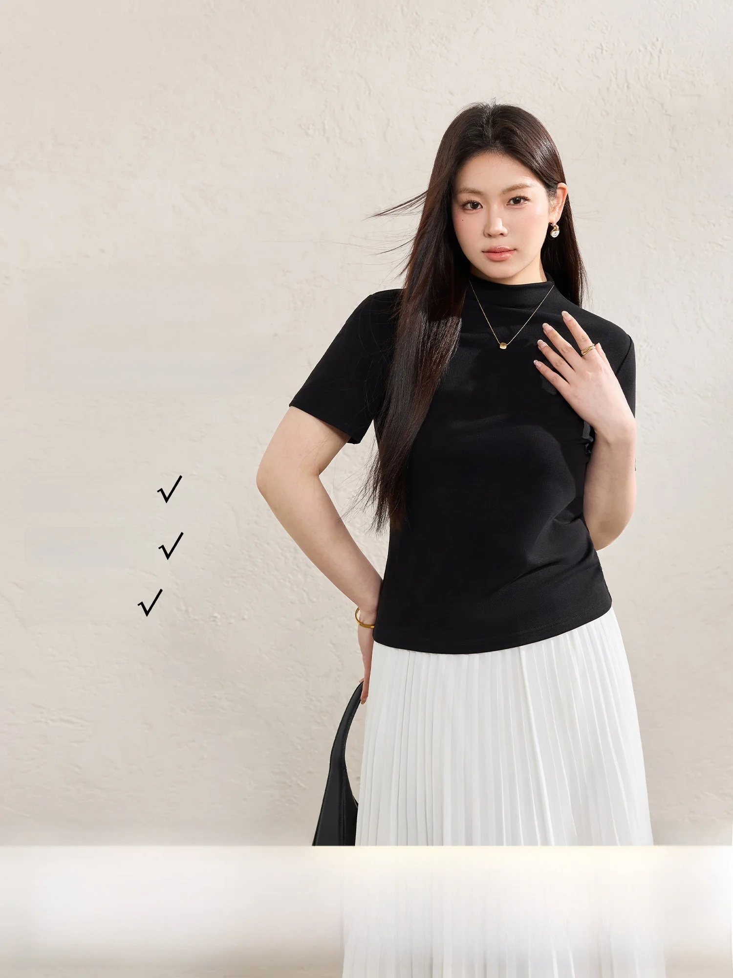 Blue Language plus Size Women's Black Half High Collar Short Sleeve T-Shirt Summer Slimming Base Layer Shirt Casual Style Str...
Blue Language plus Size Women's Black Half High Collar Short Sleeve T-Shirt Summer Slimming Base Layer Shirt Casual Style Str...
