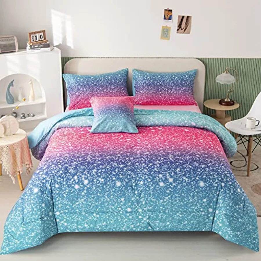 6Pcs 3D Glitter Comforter Bedding Sets for Teens Girls Women, Turquoise Quilt Set Size, Ultra Soft Reversible Bed in A Bag
6Pcs 3D Glitter Comforter Bedding Sets for Teens Girls Women, Turquoise Quilt Set Size, Ultra Soft Reversible Bed in A Bag