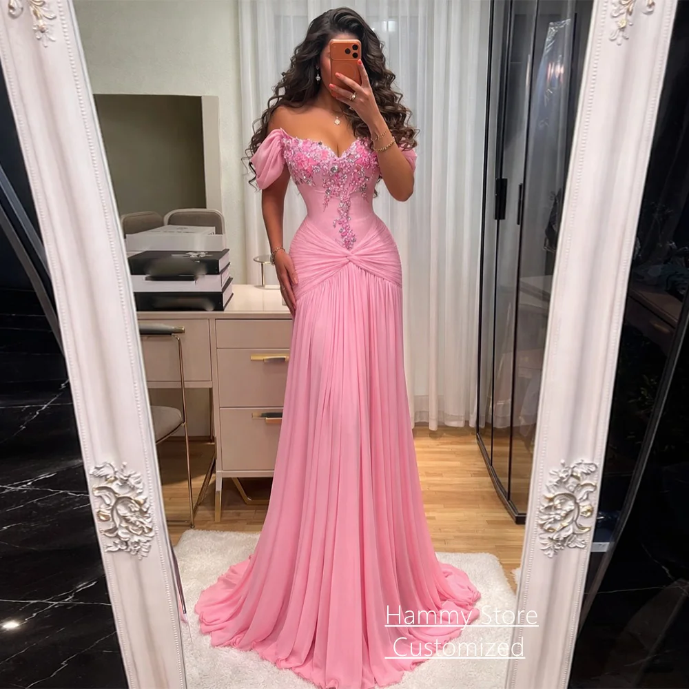 New Arrival Evening Dress Robe De Soiree Customized Off Shoulder Sweetheart Beading Flowers Pleat Chiffon Prom Gown
New Arrival Evening Dress Robe De Soiree Customized Off Shoulder Sweetheart Beading Flowers Pleat Chiffon Prom Gown