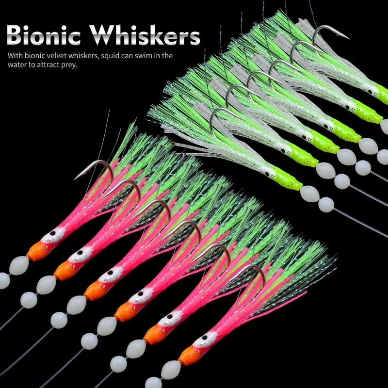6pcs/Set Luminous Cluster Soft Lure Eel Sabiki Rigs String Hooks Lure Fishes Saury Squid Mackerel Scad Saltwater Fishing Tackle
6pcs/Set Luminous Cluster Soft Lure Eel Sabiki Rigs String Hooks Lure Fishes Saury Squid Mackerel Scad Saltwater Fishing Tackle