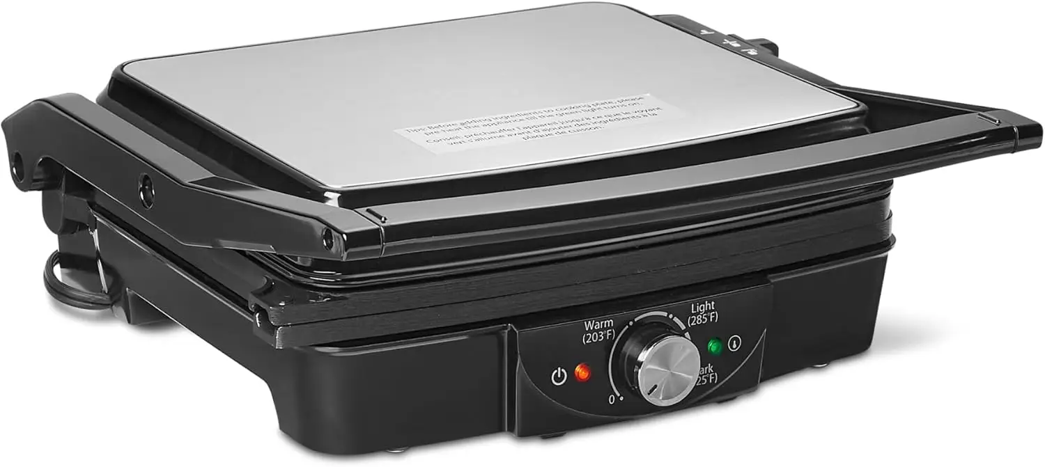Non-Stick Ceramic Panini Press & Indoor Grill with Temperature Control, Black
Non-Stick Ceramic Panini Press & Indoor Grill with Temperature Control, Black
