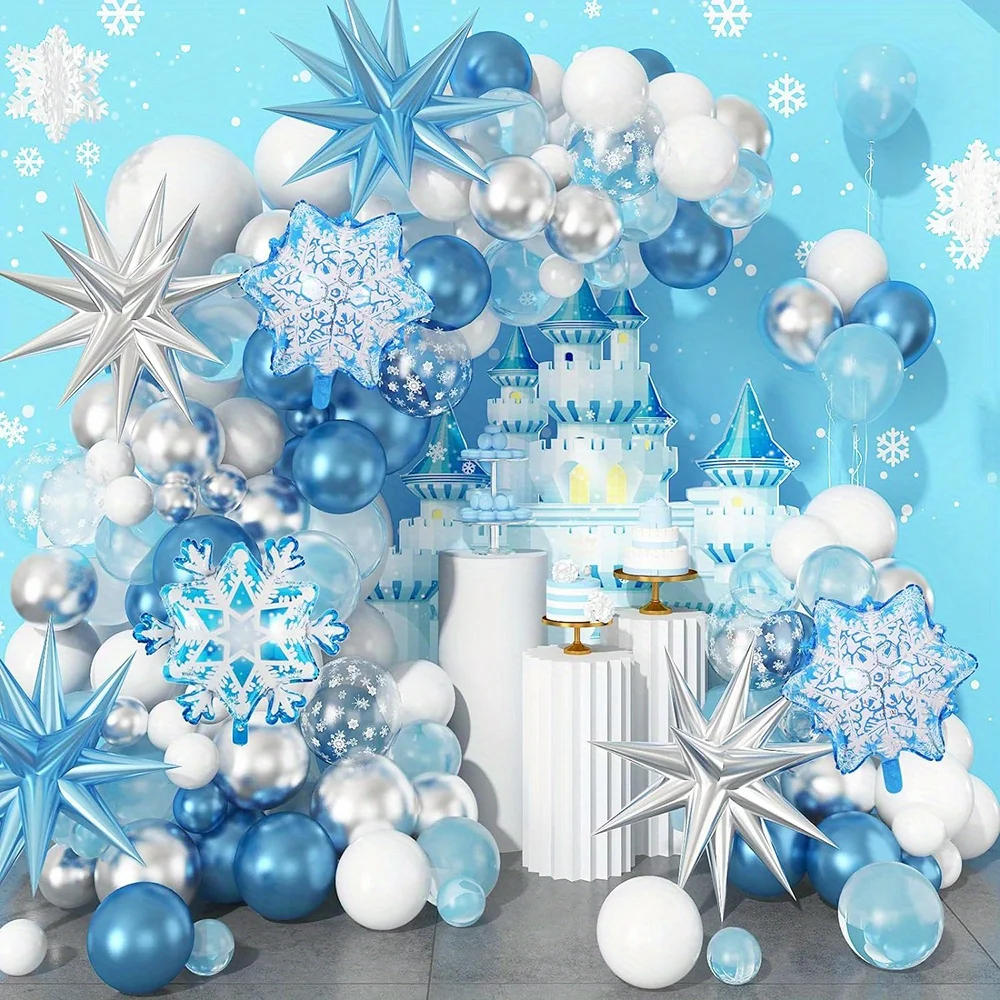 124pcs Snow and Ice themed Balloon GarlandSet Large snow foil balloon Birthday Anniversary Mitzvah Ball and seasonal decorations
124pcs Snow and Ice themed Balloon GarlandSet Large snow foil balloon Birthday Anniversary Mitzvah Ball and seasonal decorations