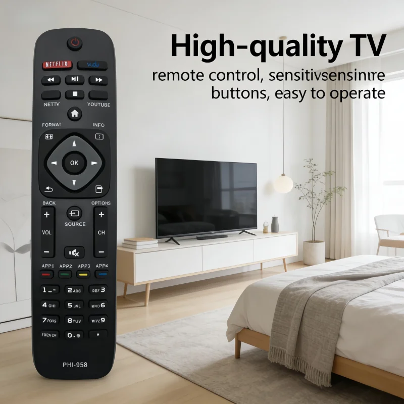 PHI-958 Remote Control Replacement for Philips Smart TV, Compatible with YKF340-001 URMT39JHG003
PHI-958 Remote Control Replacement for Philips Smart TV, Compatible with YKF340-001 URMT39JHG003