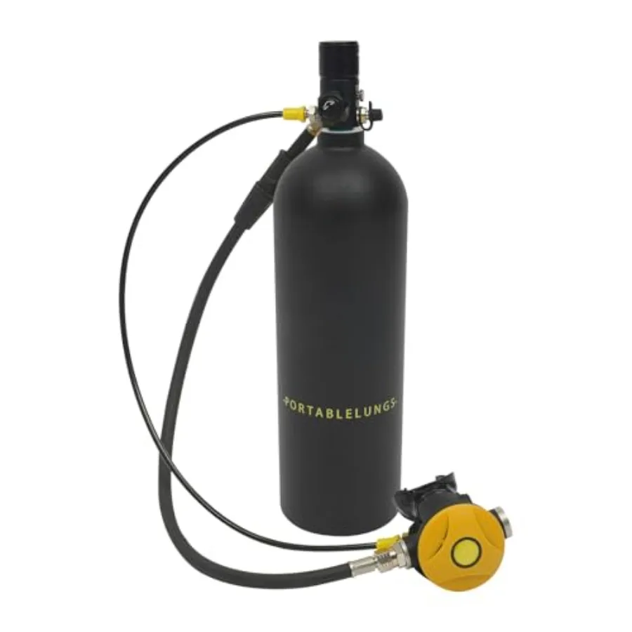 Mini Scuba Tank Kit for underwater diving, aluminum alloy, black, 2L capacity with 30-50 min air supply, backpack side pockets
Mini Scuba Tank Kit for underwater diving, aluminum alloy, black, 2L capacity with 30-50 min air supply, backpack side pockets