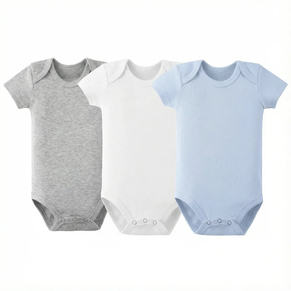 3 Pcs Summer Newborn Solid Short Sleeve 100% Cotton Baby Boy Girl Bodysuit Soft Infant Onesies Clothes
3 Pcs Summer Newborn Solid Short Sleeve 100% Cotton Baby Boy Girl Bodysuit Soft Infant Onesies Clothes