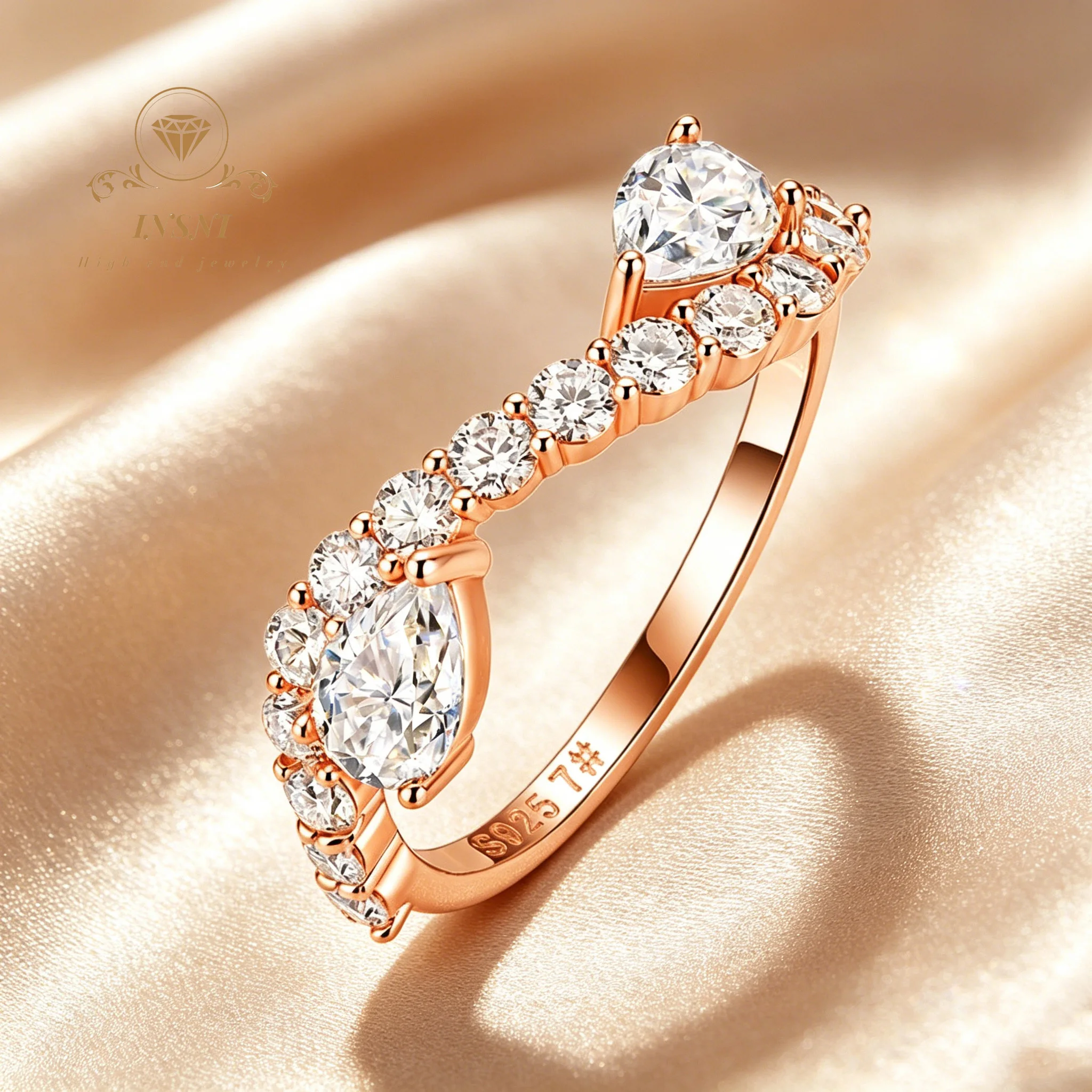 925 Sterling Silver Water Drop Pearl-shaped Moissanite Ring, Double Stone Row Ring Affordable Light Luxury Jewelry Gift Commute
925 Sterling Silver Water Drop Pearl-shaped Moissanite Ring, Double Stone Row Ring Affordable Light Luxury Jewelry Gift Commute
