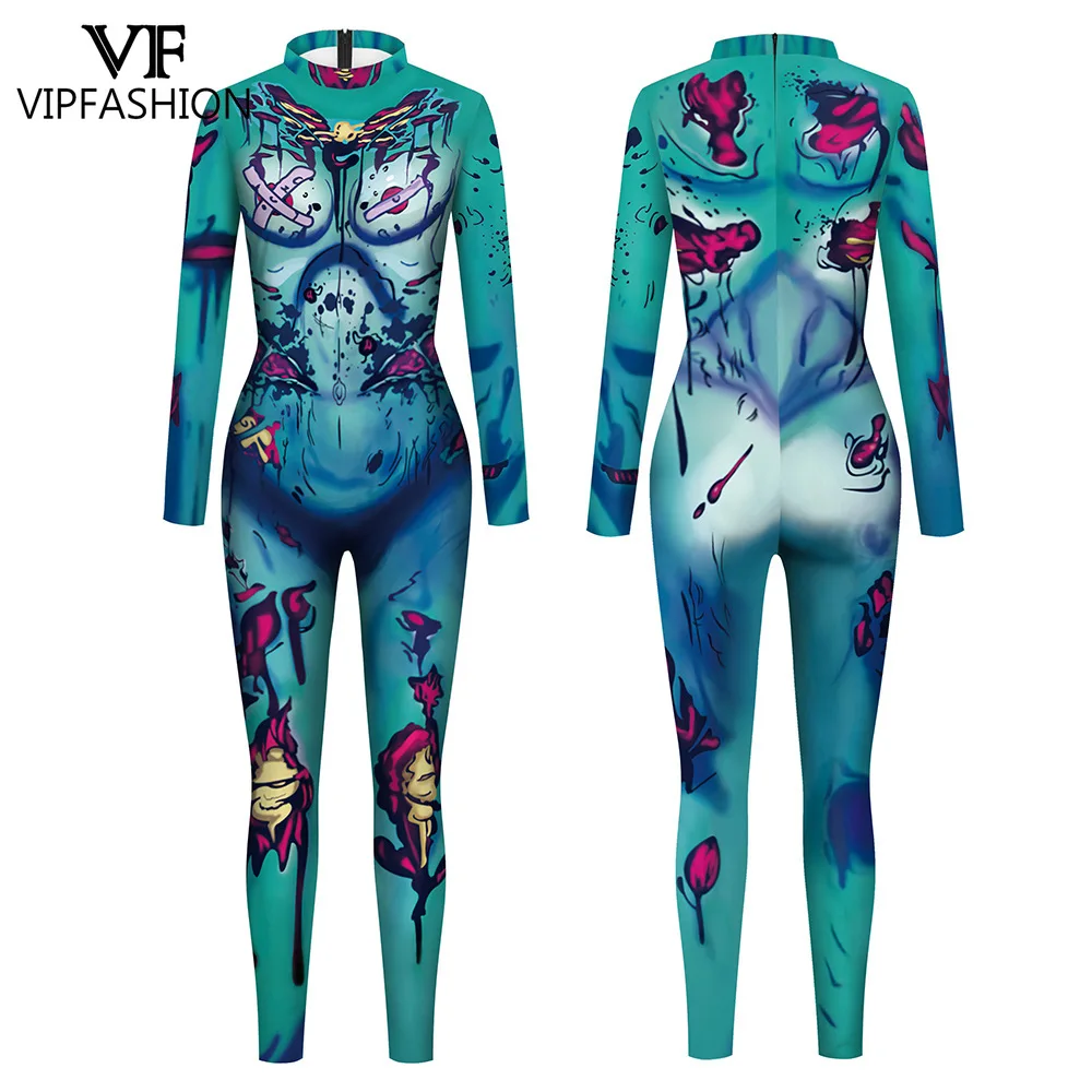 VIP FASHION Gothic Zombie Bodysuit Halloween Scary Cosplay Jumpsuit Fancy Party Costume Spandex Elastic Zentai Suit Show Outfit
VIP FASHION Gothic Zombie Bodysuit Halloween Scary Cosplay Jumpsuit Fancy Party Costume Spandex Elastic Zentai Suit Show Outfit
