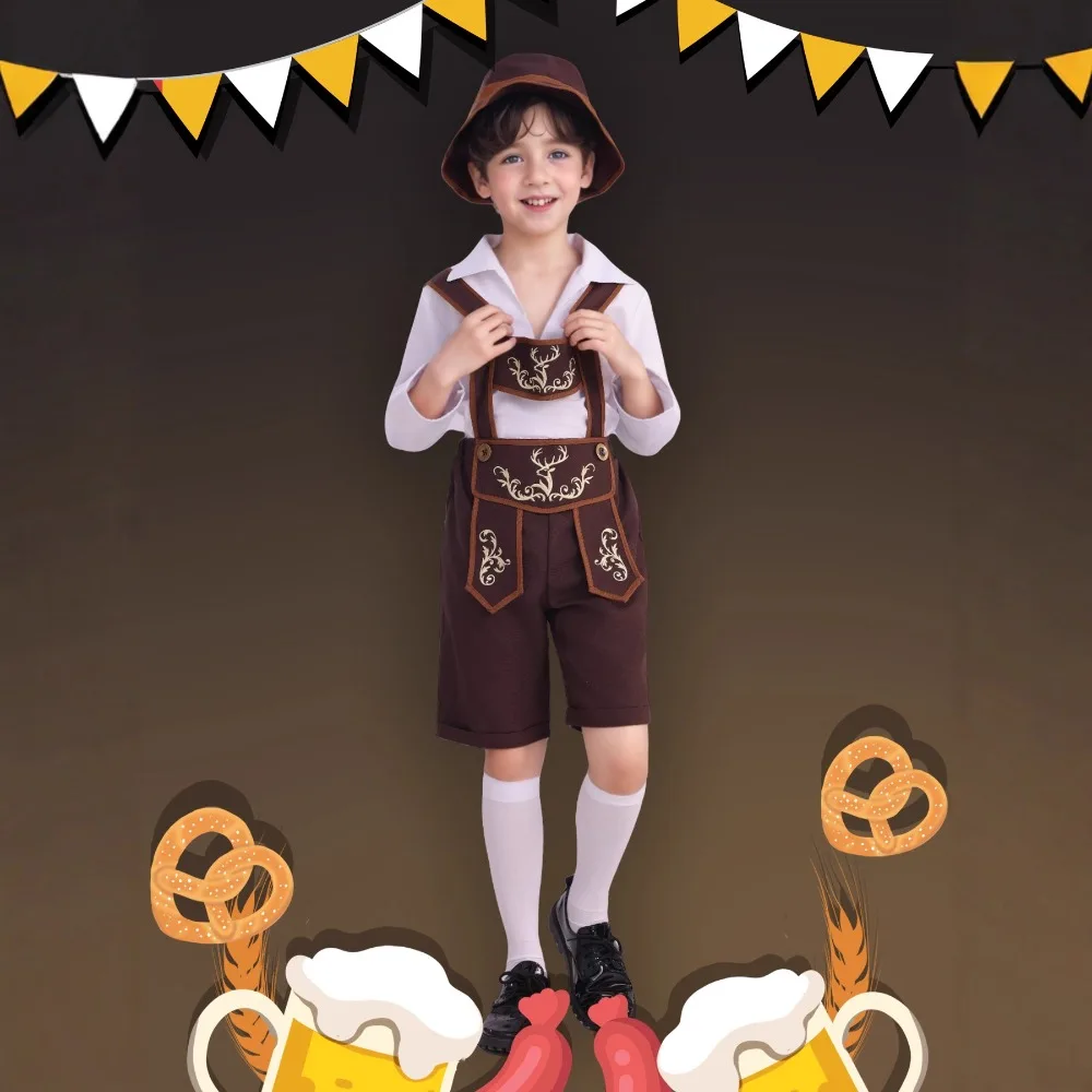 Kids Halloween Party Performance Cosplay Boys Oktoberfest Lederhosen Costume Traditional Bavarian German Festival Outfit
Kids Halloween Party Performance Cosplay Boys Oktoberfest Lederhosen Costume Traditional Bavarian German Festival Outfit