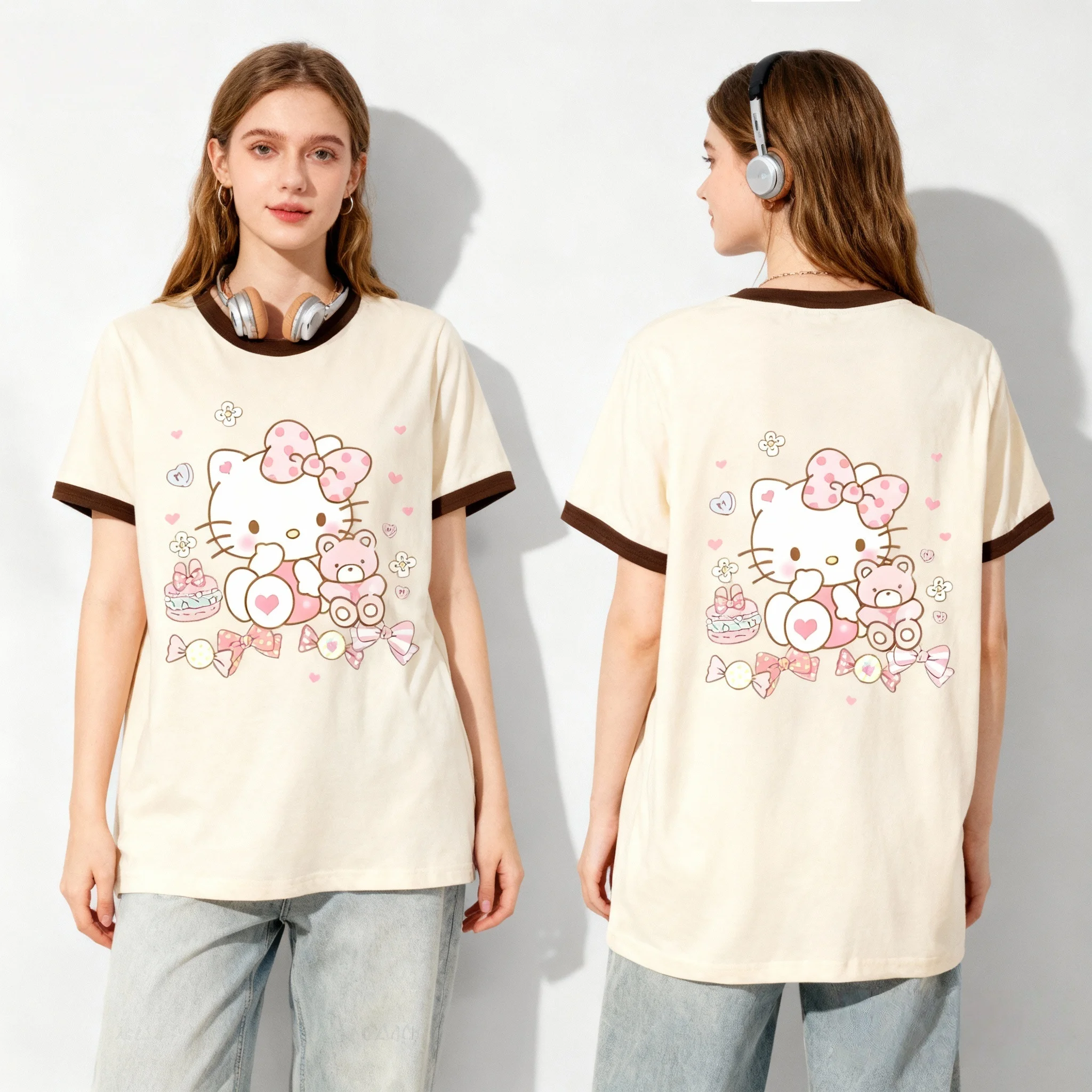 Sanrio Family мультфильм Hello Kitty Cat американская спортивная одежда милая крутая летняя футболка очень большой женский и мужской топ для взрослых
Sanrio Family мультфильм Hello Kitty Cat американская спортивная одежда милая крутая летняя футболка очень большой женский и мужской топ для взрослых