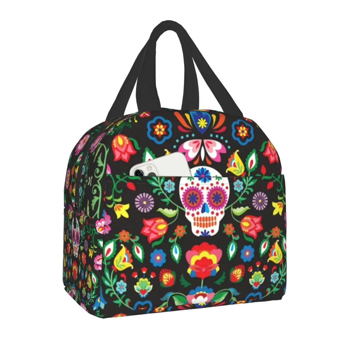 Mexican Flowers Day Of The Dead Sugar Skull Insulated Lunch Bag for School Office Portable Thermal Cooler Lunch Box Women Kids
Mexican Flowers Day Of The Dead Sugar Skull Insulated Lunch Bag for School Office Portable Thermal Cooler Lunch Box Women Kids