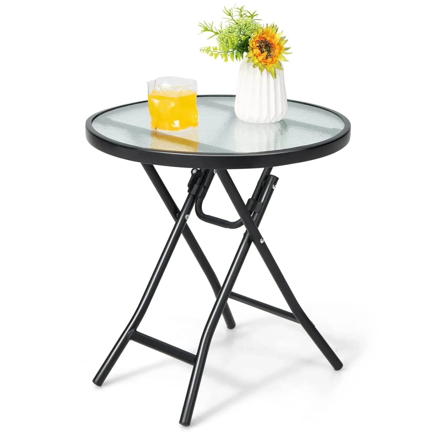 Outdoor Side Table, Folding Small Patio Table with Tempered Glass Tabletop, Steel Frame, Round Outdoor End Table, Customized
Outdoor Side Table, Folding Small Patio Table with Tempered Glass Tabletop, Steel Frame, Round Outdoor End Table, Customized
