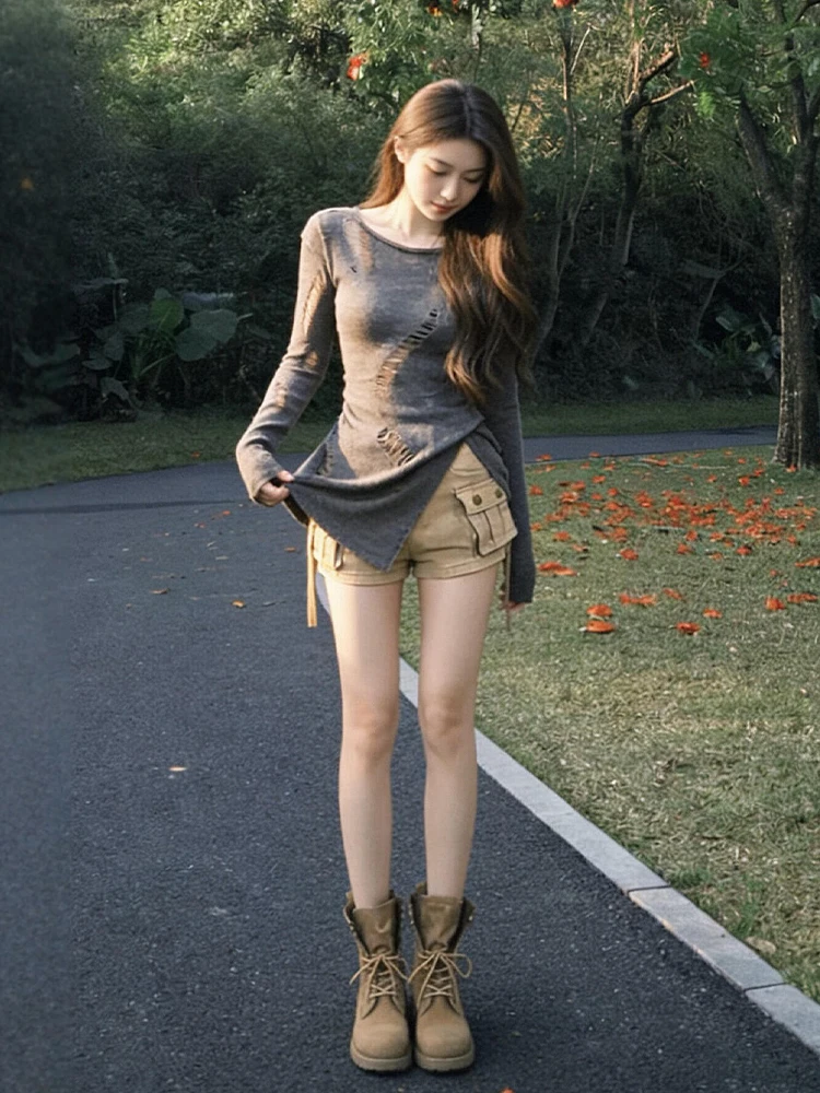 Summer New plus Size Lazy Style Grey Knitted Sweater And Workwear Shorts Women's Fashion Set High Waist Shorts Conventional Fit
Summer New plus Size Lazy Style Grey Knitted Sweater And Workwear Shorts Women's Fashion Set High Waist Shorts Conventional Fit