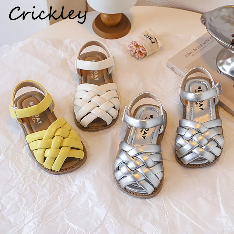 Solid Weave Children Sandals Summer PU Leather Hook Loop Girls Princess Shoes Closed Toe Soft Anti Slip Toddler Kids Sandals
Solid Weave Children Sandals Summer PU Leather Hook Loop Girls Princess Shoes Closed Toe Soft Anti Slip Toddler Kids Sandals