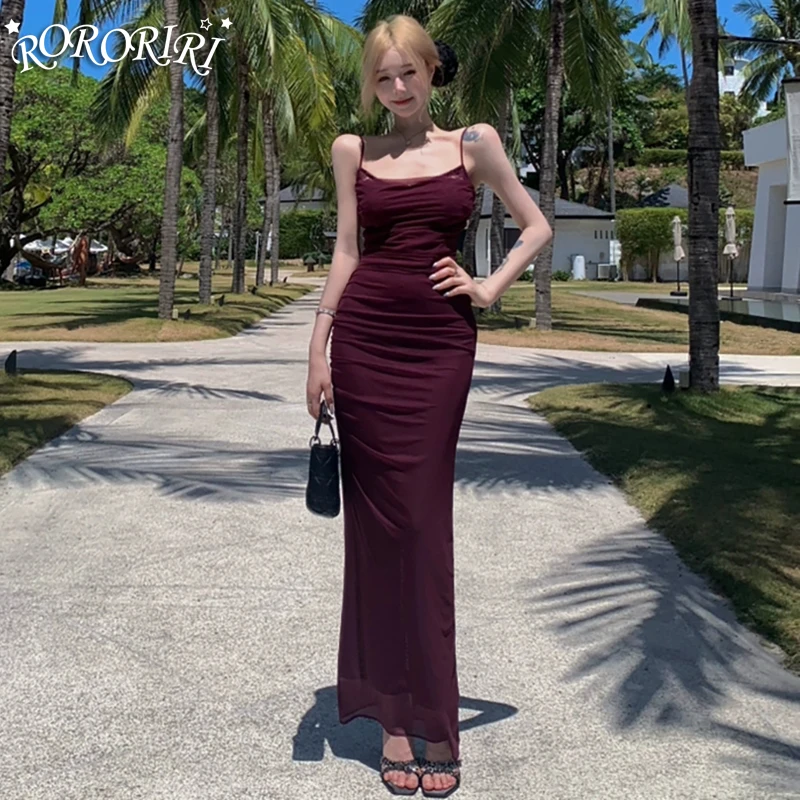 RORORIRI Sexy Mesh Spliced Lace Camisole Dress Women Solid Slit Pleated Slim Stretch Bodycon Long Dress Holiday Vintage Clothes
RORORIRI Sexy Mesh Spliced Lace Camisole Dress Women Solid Slit Pleated Slim Stretch Bodycon Long Dress Holiday Vintage Clothes