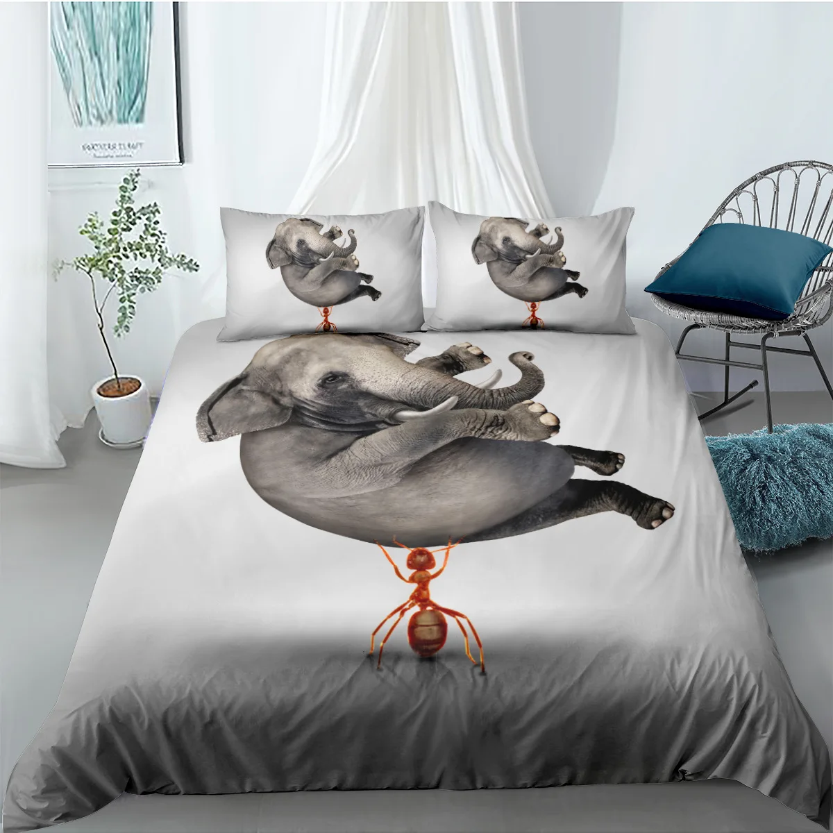 Elephant Duvet Cover King Queen Size Creative Animal Pattern Bedding Set For Kids Teens Adult Lovely Wildlife 2/3pcs Quilt Cover
Elephant Duvet Cover King Queen Size Creative Animal Pattern Bedding Set For Kids Teens Adult Lovely Wildlife 2/3pcs Quilt Cover