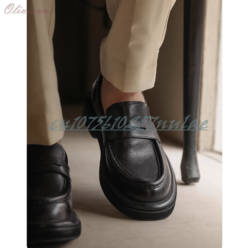 Casual British Style Genuine Leather Slip-on Business Men Shoes with Thick Sole Round Toe Loafers 2026 Spring Zapatillas Mujer
Casual British Style Genuine Leather Slip-on Business Men Shoes with Thick Sole Round Toe Loafers 2026 Spring Zapatillas Mujer