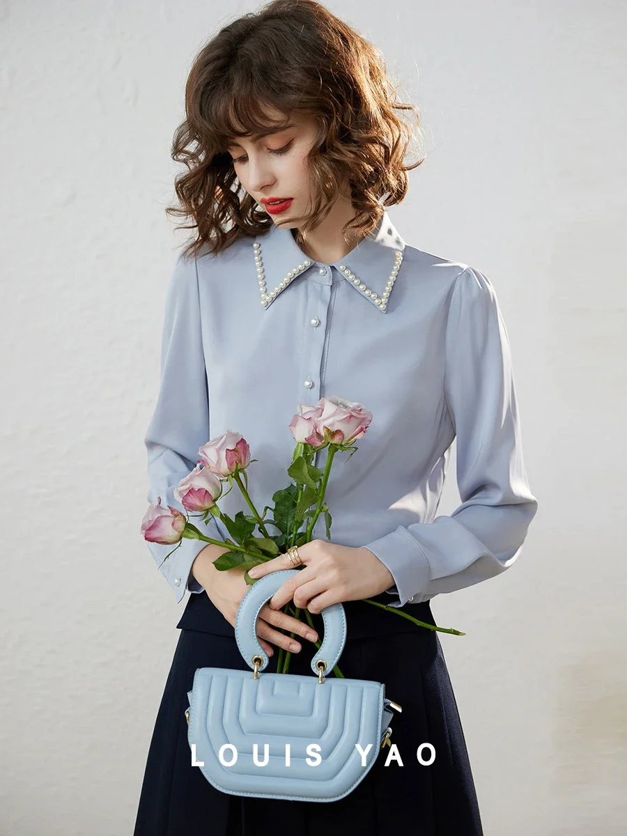 LOUIS YAO Women Shirt 2024 Spring New Polo Neck Long Sleeve Loose Fit Office Lady Casual Bead Elegant Chic Blouses Top
LOUIS YAO Women Shirt 2024 Spring New Polo Neck Long Sleeve Loose Fit Office Lady Casual Bead Elegant Chic Blouses Top