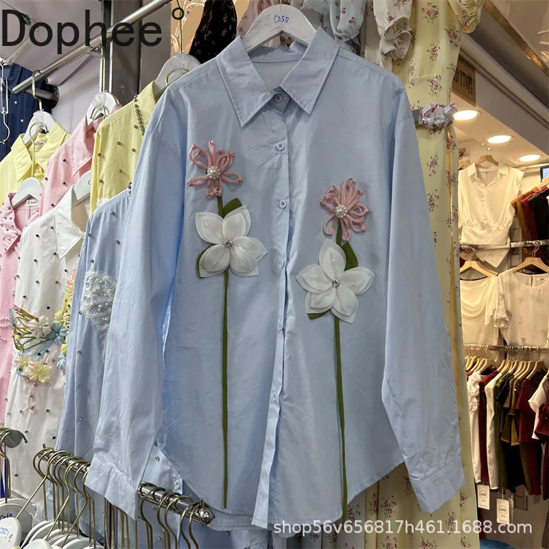 Three-dimensional Flowers Spring Autumn Long Sleeve Blouses Women Loose Cardigans Top Single-breasted Casual Female Shirts
Three-dimensional Flowers Spring Autumn Long Sleeve Blouses Women Loose Cardigans Top Single-breasted Casual Female Shirts