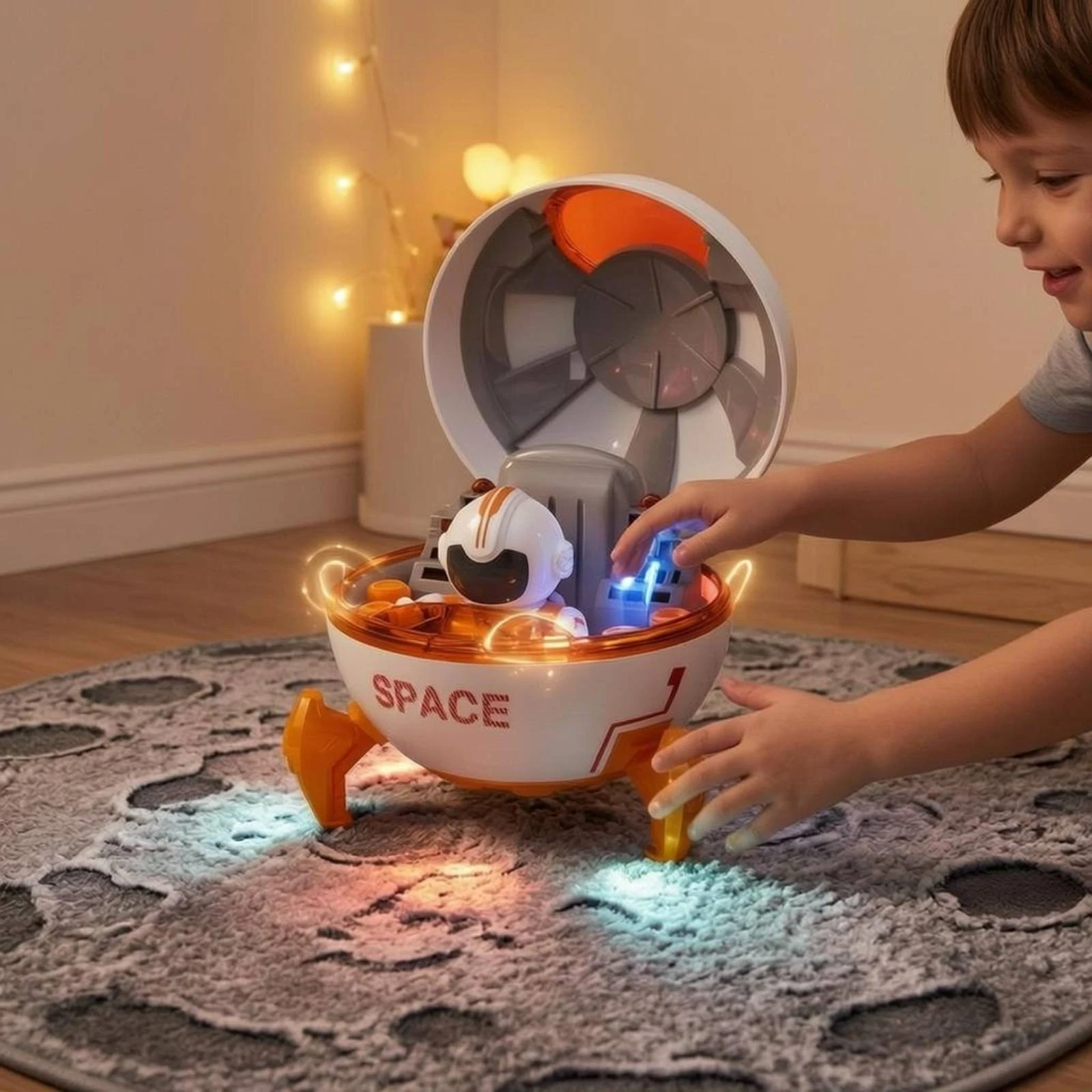 Spaceship Toy Hinged Dome Toy Spaceship Astronaut Playset Role Play Space Launch Vehicle Set Realistic Design
Spaceship Toy Hinged Dome Toy Spaceship Astronaut Playset Role Play Space Launch Vehicle Set Realistic Design