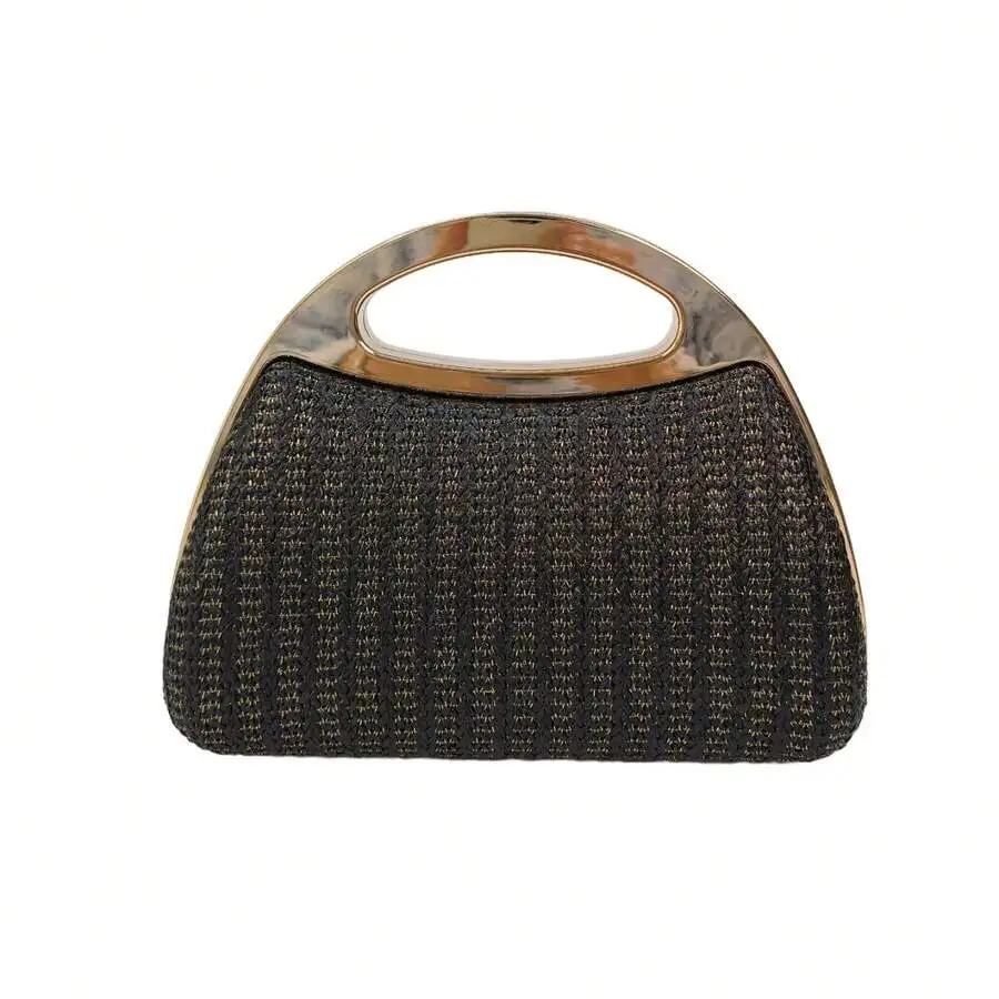 Vintage Shell Handbag For Women, Artistic Evening Bag With Metal Handle, Woven Straw Design
Vintage Shell Handbag For Women, Artistic Evening Bag With Metal Handle, Woven Straw Design