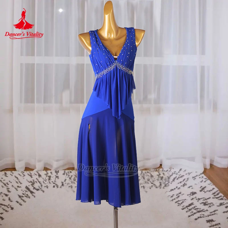 Latin High Split Sleeveless V-neck Graceful Dress Adult Women Samba Jive Chacha Rumba Sexy Clothing Customized Dancer's Vitality
Latin High Split Sleeveless V-neck Graceful Dress Adult Women Samba Jive Chacha Rumba Sexy Clothing Customized Dancer's Vitality