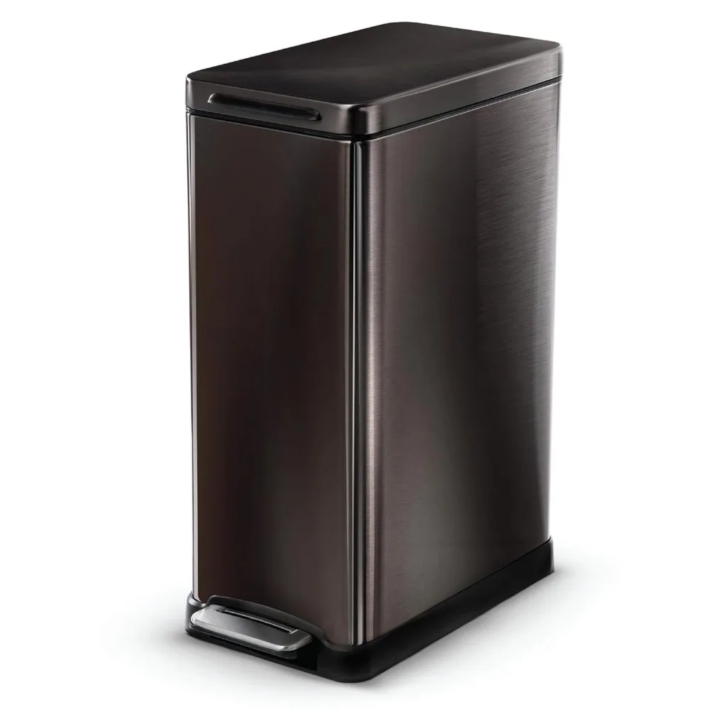 12 Gallon Slim Kitchen Trash Can with Soft Close Lid, Step Pedal, Bag Tuck Band, and Removable Liner, Stainless Steel, Black, G
12 Gallon Slim Kitchen Trash Can with Soft Close Lid, Step Pedal, Bag Tuck Band, and Removable Liner, Stainless Steel, Black, G