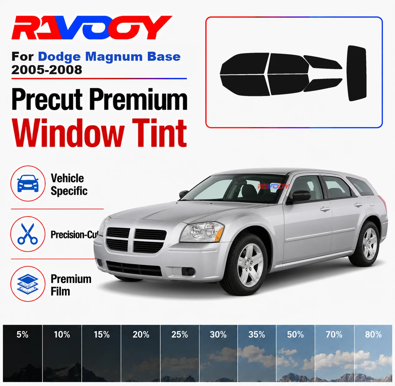 Premium Precut Window Tint Kit Front Rear Windows Rear Windshield For Dodge Magnum Base 2005-2008 Complete Set Nano Ceramic Film
Premium Precut Window Tint Kit Front Rear Windows Rear Windshield For Dodge Magnum Base 2005-2008 Complete Set Nano Ceramic Film