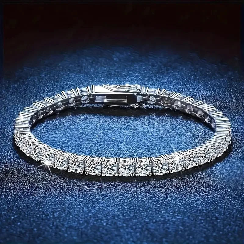 High Quality S925 Silver Platinum Plated Moissanite Bracelet Sparkling Personality Wedding Jewelry Gift Charm Bracelet For Women
High Quality S925 Silver Platinum Plated Moissanite Bracelet Sparkling Personality Wedding Jewelry Gift Charm Bracelet For Women