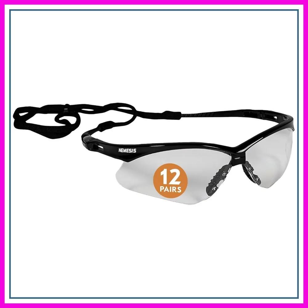 Safety Glasses, Clear Lens, Black Frame, Unisex, 12 Pairs
Safety Glasses, Clear Lens, Black Frame, Unisex, 12 Pairs