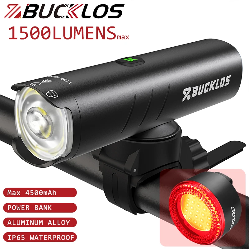 BUCKLOS Bike Lights 1500 Lumen Bicycle Front Light 4500 MAh Bicycle Headlight IP65 Waterproof Cycling Lamp 400/600/800/1200lumen
BUCKLOS Bike Lights 1500 Lumen Bicycle Front Light 4500 MAh Bicycle Headlight IP65 Waterproof Cycling Lamp 400/600/800/1200lumen