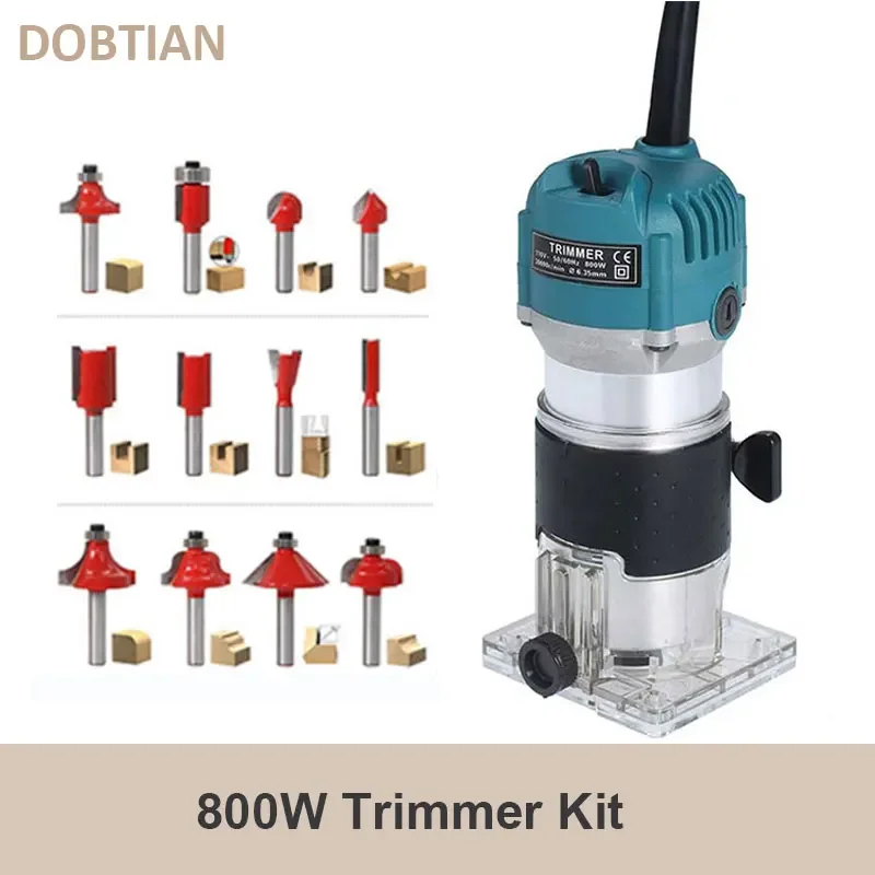 Electric Trimmer Woodworking 800W 30000rpm Wood Router Machine Hand DIY Milling Carving Engraving Power Tools With Mill Cutter
Electric Trimmer Woodworking 800W 30000rpm Wood Router Machine Hand DIY Milling Carving Engraving Power Tools With Mill Cutter