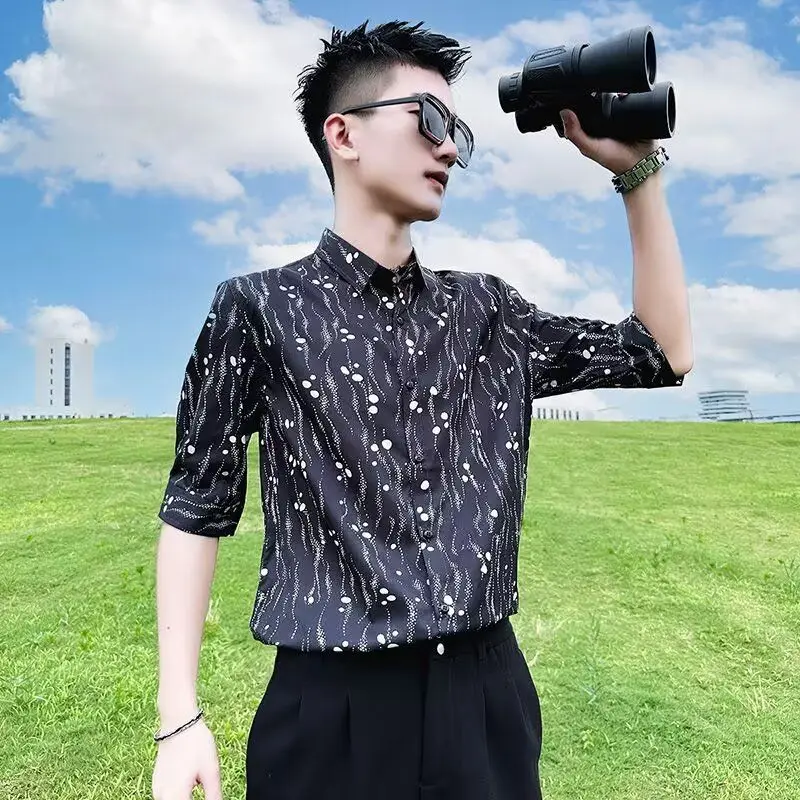 Men's Summer Short Sleeve Shirt 2026 New Trendy Casual Button Down Ice Silk Top Loose Fit Streetwear
Men's Summer Short Sleeve Shirt 2026 New Trendy Casual Button Down Ice Silk Top Loose Fit Streetwear