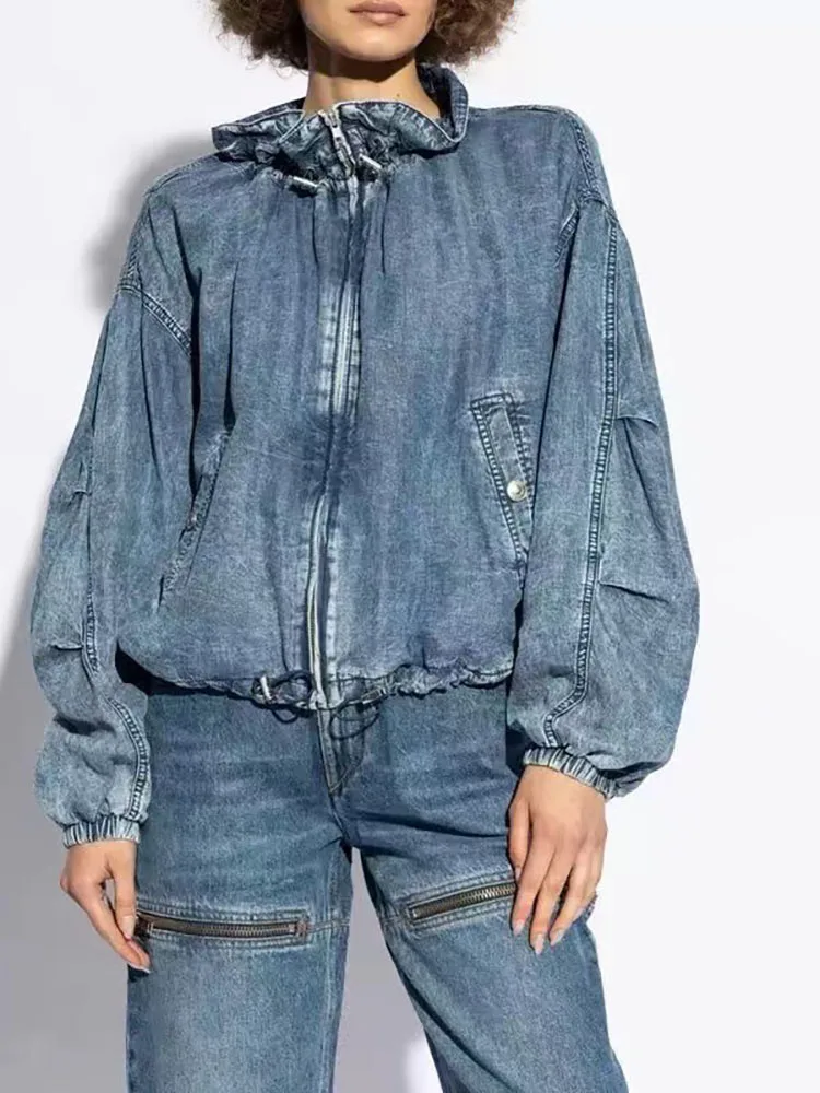 Woman clothing y2k fall and winter drawstring zipper loose silhouette Denim jacket2024 long-sleeved waisted short Women coat
Woman clothing y2k fall and winter drawstring zipper loose silhouette Denim jacket2024 long-sleeved waisted short Women coat
