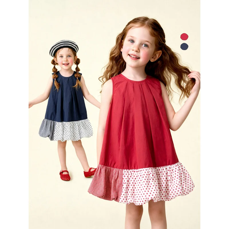 Amira Children's Clothing26New summer sleeveless polka dot dress for girls, sweet and skin-friendly breathable dress for childre
Amira Children's Clothing26New summer sleeveless polka dot dress for girls, sweet and skin-friendly breathable dress for childre