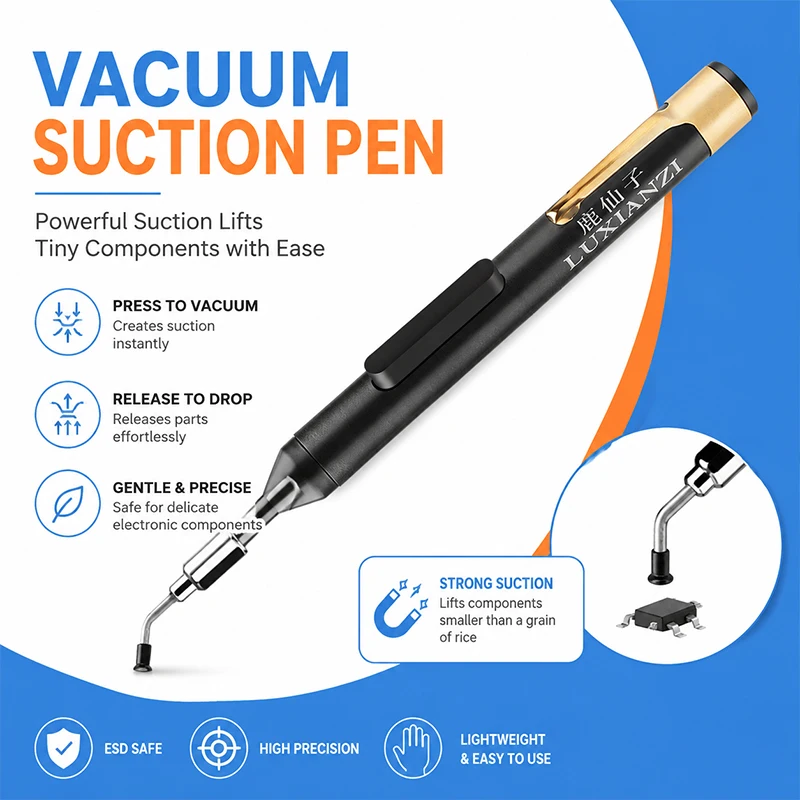 Vacuum Suction Pen Manual Anti-Static Pickup Tool for Chip IC SMD Handling Phone Repair Soldering Hand Tools
Vacuum Suction Pen Manual Anti-Static Pickup Tool for Chip IC SMD Handling Phone Repair Soldering Hand Tools