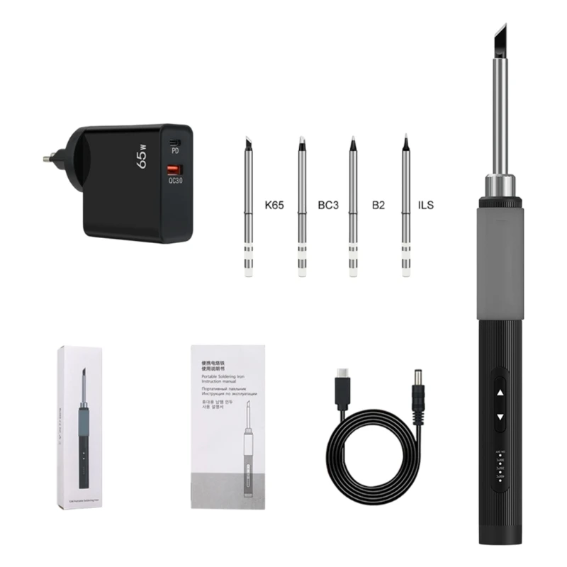 72W Adjustable Temperature Soldering Iron 300-400℃ Welding Solder USB Charging Portable Repair Welding DIY Repair Tool M4YD
72W Adjustable Temperature Soldering Iron 300-400℃ Welding Solder USB Charging Portable Repair Welding DIY Repair Tool M4YD