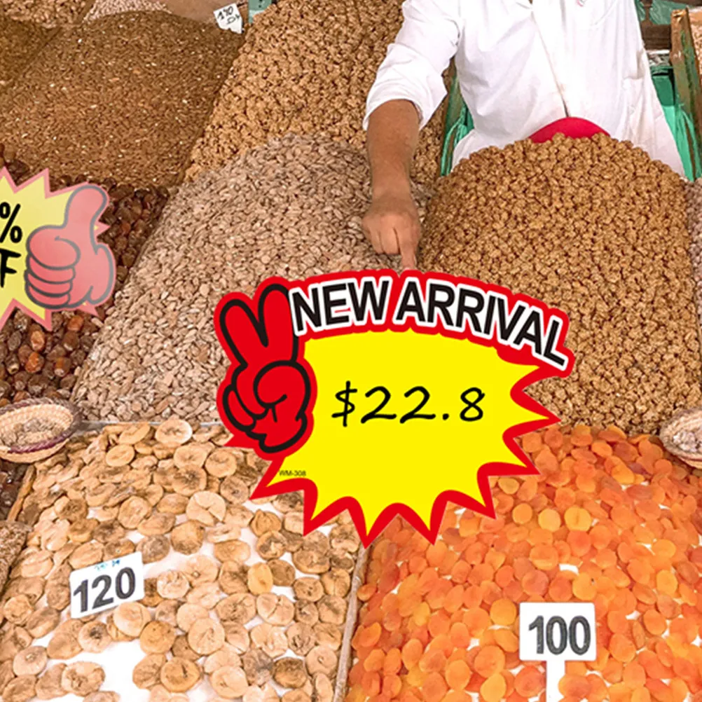 50Pcs Promotional Price Tags Multi-Use Advertising Stickers for Sales Event Market Shop Display Signage Supplies
50Pcs Promotional Price Tags Multi-Use Advertising Stickers for Sales Event Market Shop Display Signage Supplies