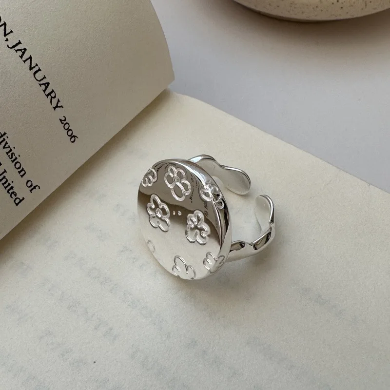 925 Sterling Silver Flower Round Card Stackable Rings For Women Couple Engagement Jewelry Accessories Jewellery Argent 925
925 Sterling Silver Flower Round Card Stackable Rings For Women Couple Engagement Jewelry Accessories Jewellery Argent 925