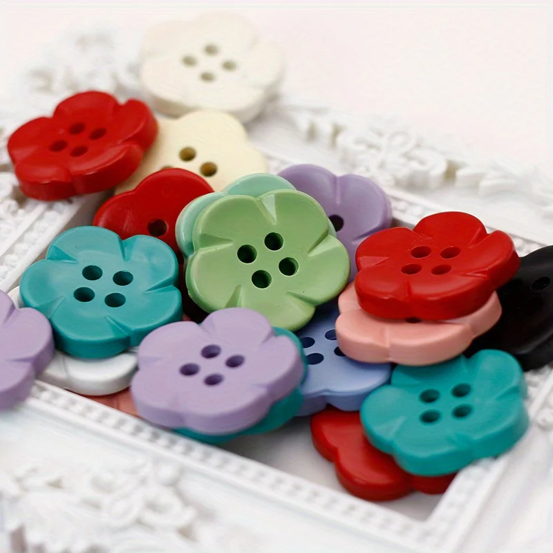 100pcs Mixed Color Plastic Flower Buttons 17mm/0.67in, Assorted Cartoon Design for DIY Crafts, Festive Gift Making
100pcs Mixed Color Plastic Flower Buttons 17mm/0.67in, Assorted Cartoon Design for DIY Crafts, Festive Gift Making